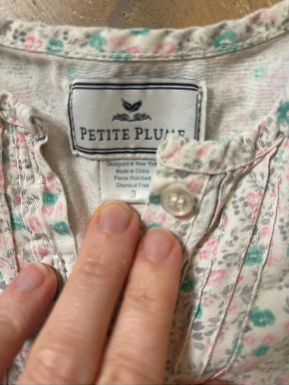 Petite plume girls' Floral Nightgown Long Sleeve Pajama Dress - 3